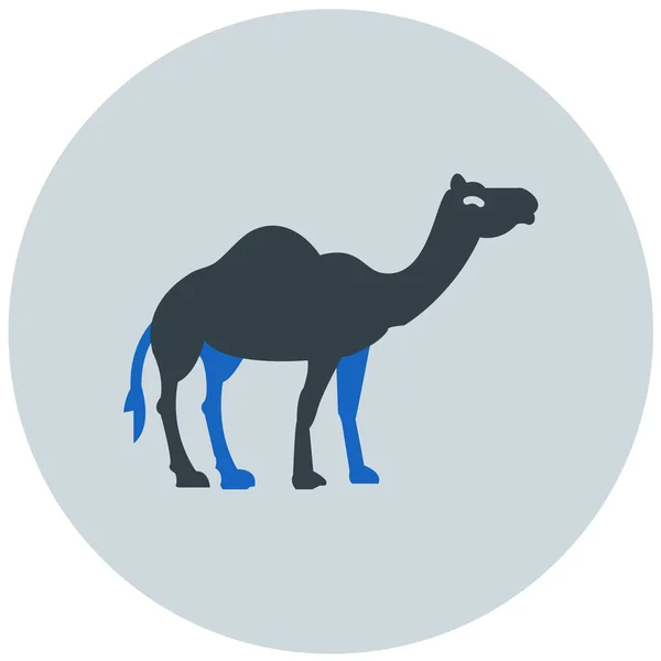 Icono Plano Camello Vector Ilustración — Vector de stock