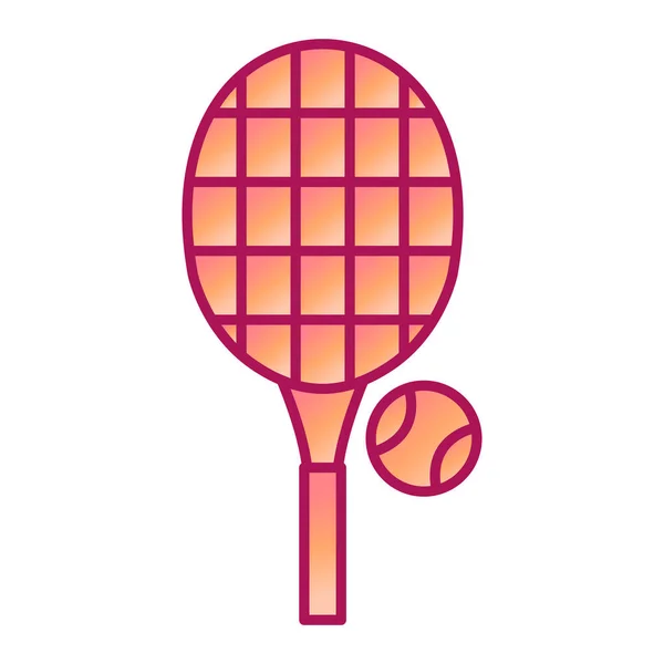 Tenis Raketi Izole Edilmiş Ikon Vektör Çizimi Tasarımı — Stok Vektör