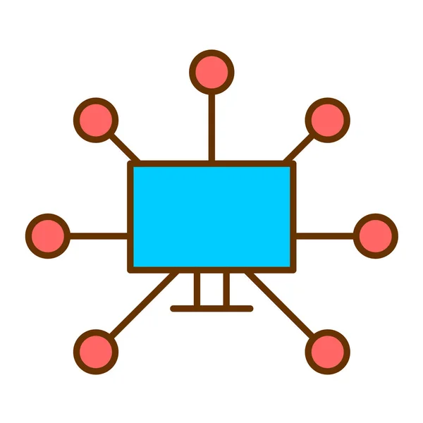 Netzwerkverbindung Vektorzeilensymbol — Stockvektor
