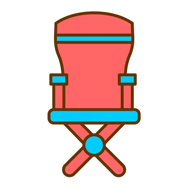 Vektor Židle Ploché Barvy Ikona — Stockový vektor