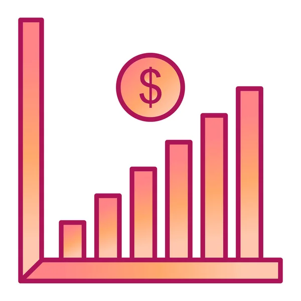 Gráfico Crecimiento Financiero Vector Ilustración — Vector de stock