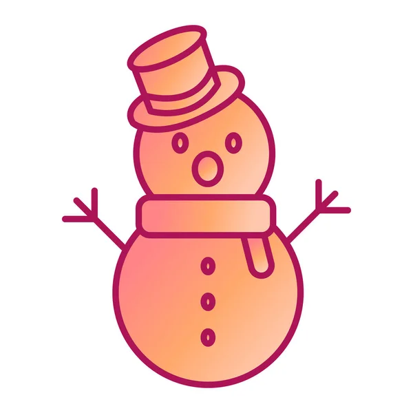 Snowman Hat Red Scarf Vector Illustration — Stock Vector