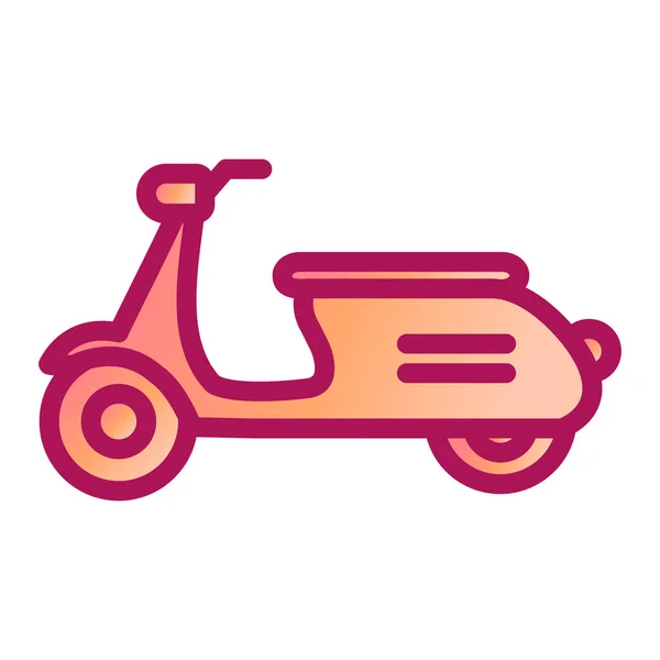 Scooter Pictogram Cartoon Van Motorfiets Vector Illustratie Witte Achtergrond — Stockvector