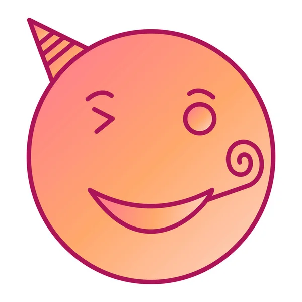 Carino Faccina Emoticon Con Sorriso Espressione Vettore Illustrazione Design — Vettoriale Stock