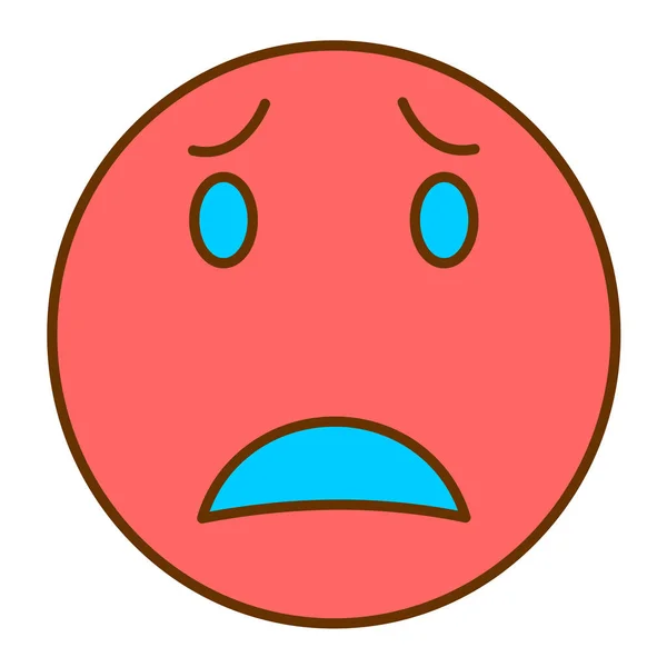 Sad Face Emoticon Vector Illustration — Stock Vector