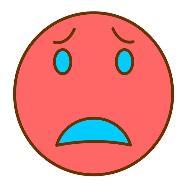 Sad Face Emoticon Vector Illustration — Archivo Imágenes Vectoriales