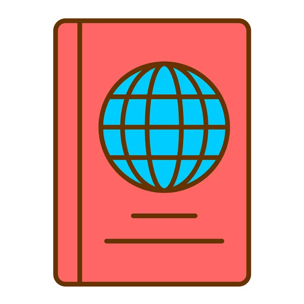 带有全球图标的护照 旅行和度假的概念 矢量说明 — 图库矢量图片