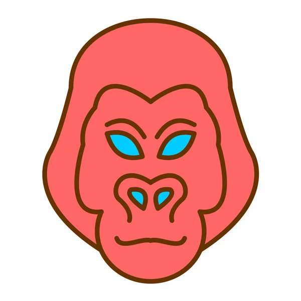 Gorilla Web Icon Vektor Illustration — Stockvektor