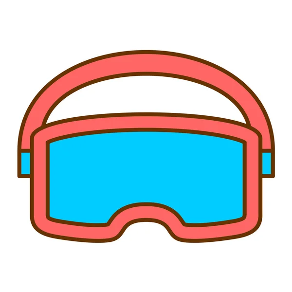 Zwembril Pictogram Cartoon Van Scuba Masker Vector Pictogrammen Voor Web — Stockvector
