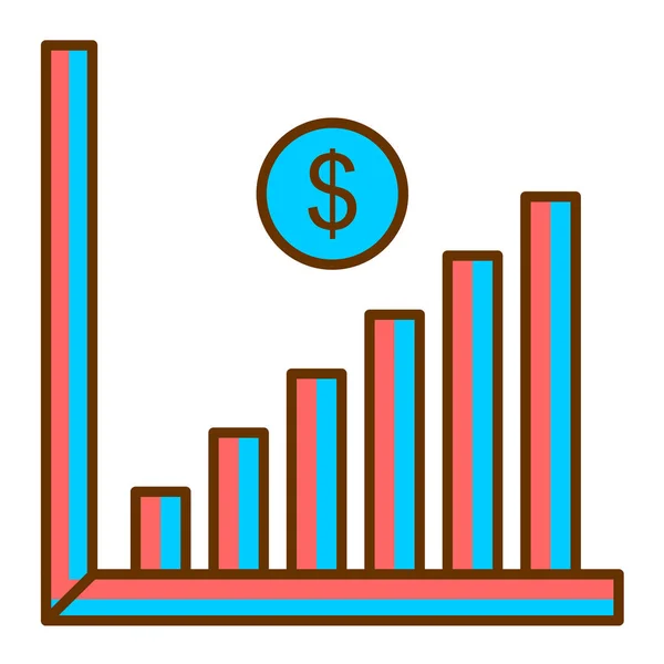 Gráfico Crescimento Negócios Com Desenho Ilustração Vetorial Símbolo Dólar —  Vetores de Stock