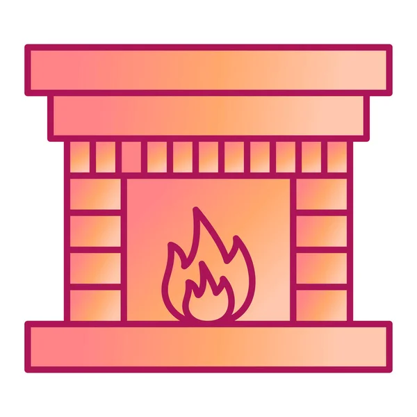 Fireplace Modern Icon Vector Illustration — Stock Vector