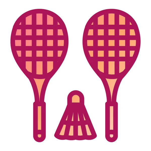 Tenis Raketi Mekik Siki Ikonu Vektör Illüstrasyon Grafik Tasarımı — Stok Vektör