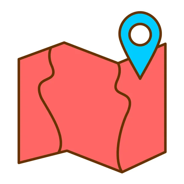 Kaart Pin Pictogram Locatiemarkering Symbool Gps Navigatie Toerisme Thema Geïsoleerd — Stockvector