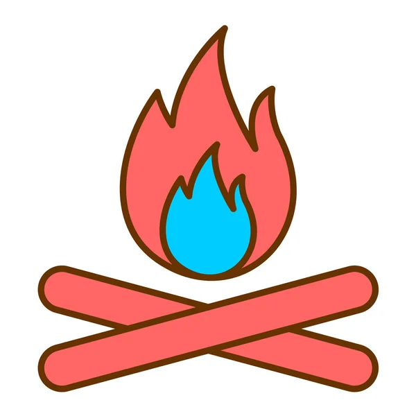 Brandflamma Ikon Vektor Illustration Design — Stock vektor