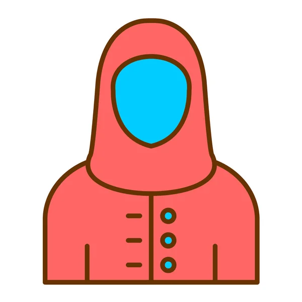 Icône Couleur Plate Vecteur Hijab — Image vectorielle