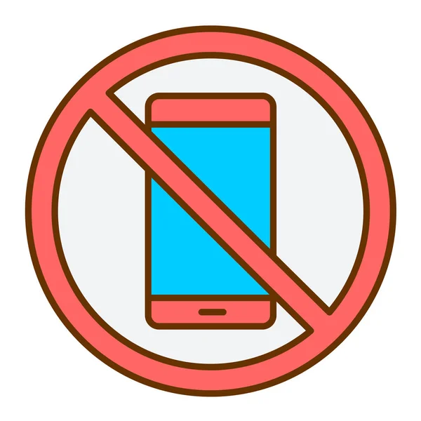 Mobile Phone Red Line Icon — Stok Vektör