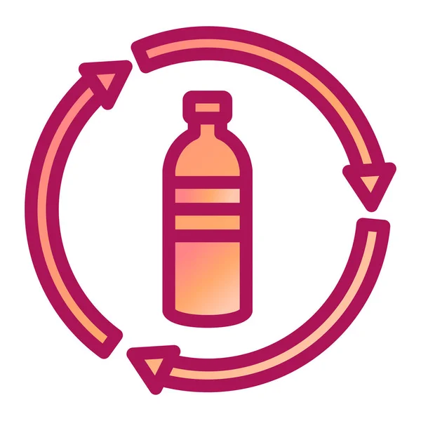 Rosa Linie Wasserflasche Symbol Isoliert Auf Weißem Hintergrund Soda Aqua — Stockvektor