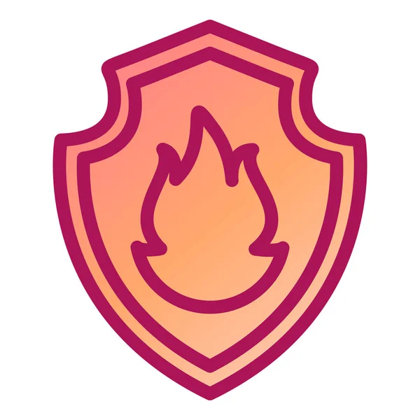 Shield Flame Line Style Icon Vector Illustration Design — Stock Vector