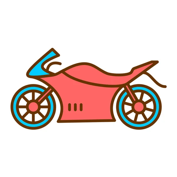 Икона Мотоцикла Контурная Иллюстрация Векторных Значков Велосипедов Паутины — стоковый вектор