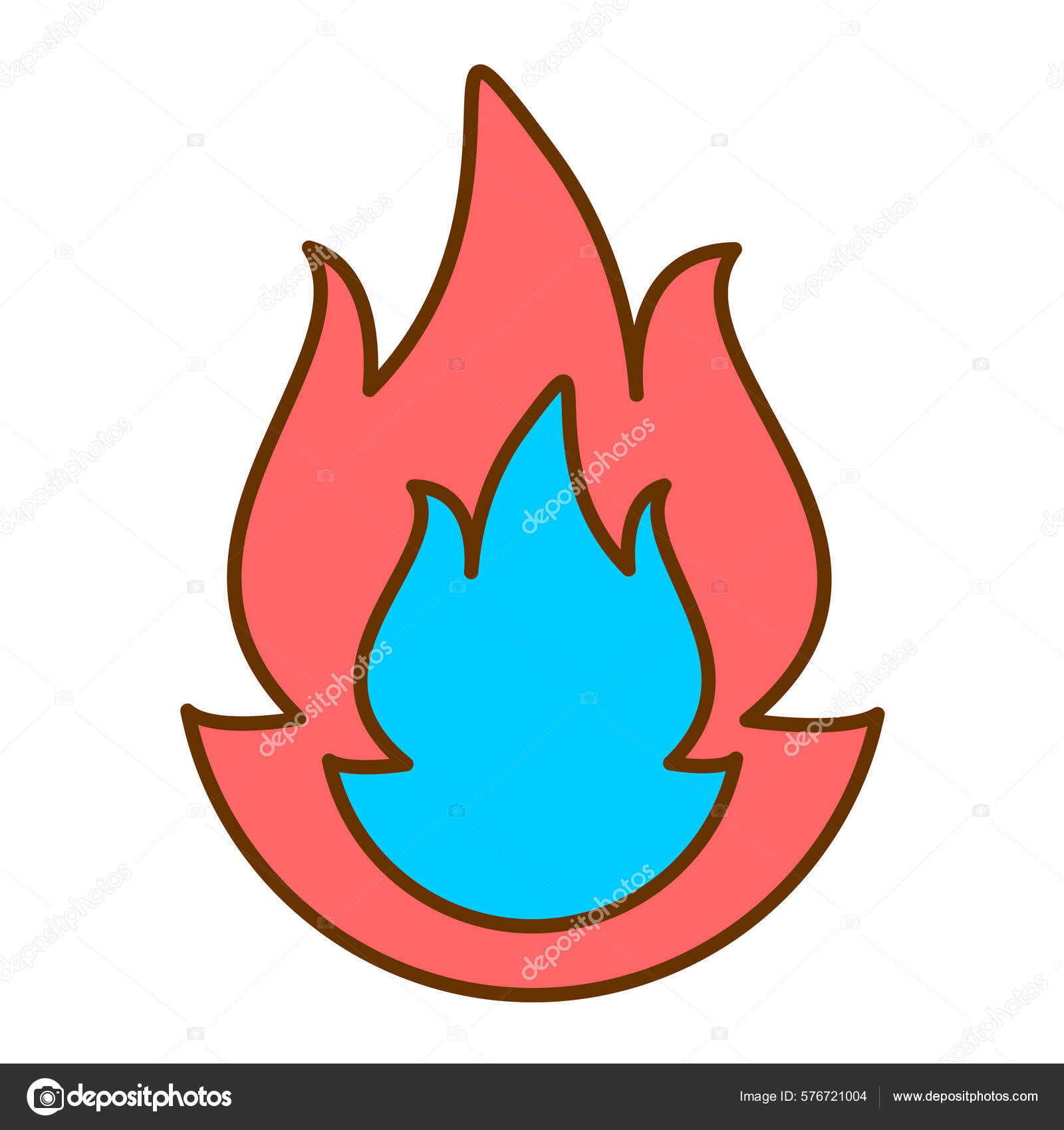 Ícone de vetor de chama de fogo