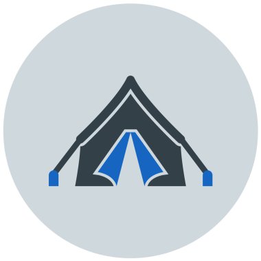 Çadır. Web simgesi basit illüstrasyon