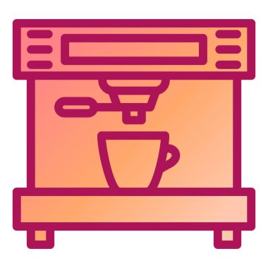 Kahve makinesi simgesi, vektör illüstrasyonu