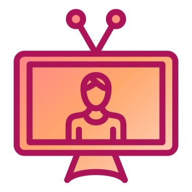 TV simgesi vektör illüstrasyonu