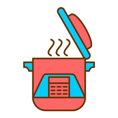 Mutfak gereçleri ikon vektörü. Tencere işareti. izole edilmiş sınır sembolü çizimi