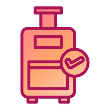 bagaj çantası ikon vektörü. İnce çizgi işareti. izole edilmiş sınır sembolü çizimi