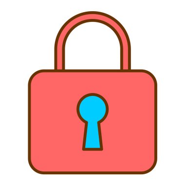 asma kilit ikon vektör çizimi