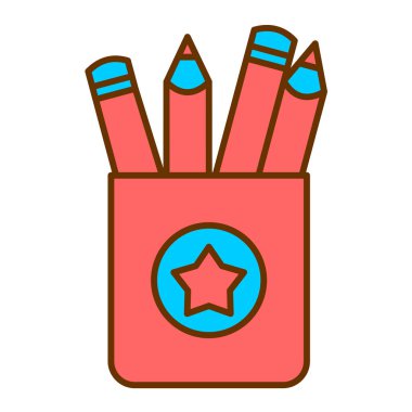 Kalemler düz vektör resimlemesi