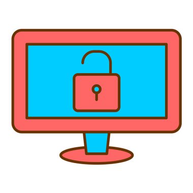 asma kilit vektör çizimine sahip güvenlik sistemi