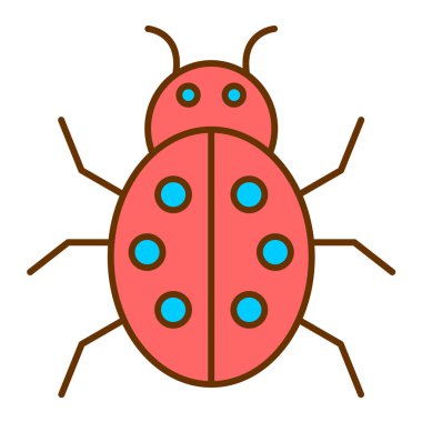 Uğur böceği. Web simgesi basit illüstrasyon