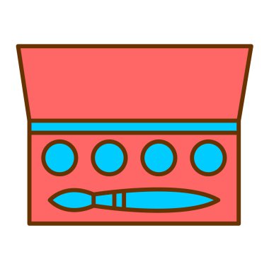 beyaz arkaplanda izole edilmiş boya ve fırça simgesi