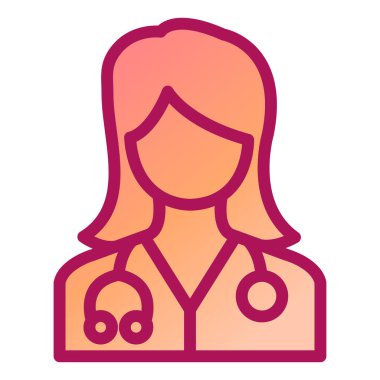 Doktor. Web simgesi basit illüstrasyon