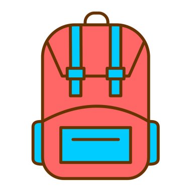 Sırt çantası. Web simgesi basit illüstrasyon