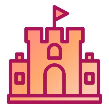 Şato. Web simgesi basit illüstrasyon