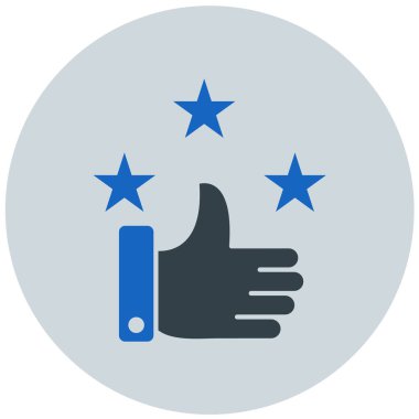 El ve yıldız simgesi, vektör illüstrasyonu