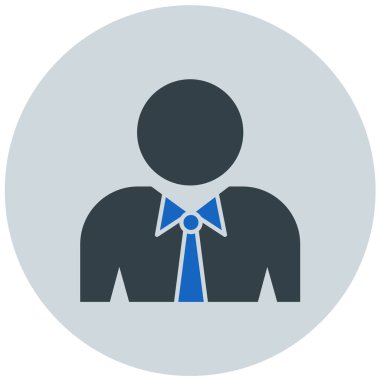 Erkek ikonu. İş adamı avatar düz vektör çizimi.