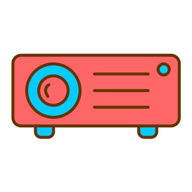Projektör. Web simgesi basit illüstrasyon