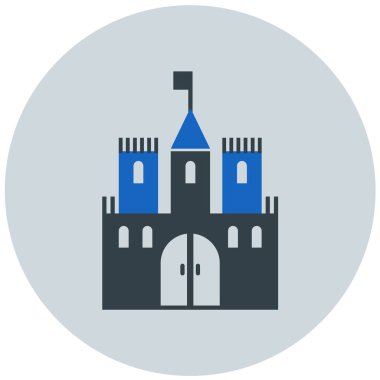 Şato. Web simgesi basit illüstrasyon