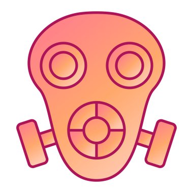 Gaz maskesi ikon vektörü. Ana hatlı solunum cihazı işareti. izole edilmiş sınır sembolü çizimi