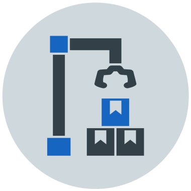 Bir fabrika simgesinin vektör illüstrasyonu