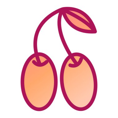 kiraz meyvesi ikonu vektör illüstrasyon grafik tasarımı