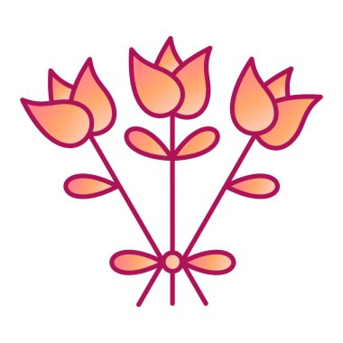 Çiçek ikonu. Güzel bahçe doğası ve dekorasyon teması. Yalnız tasarım. vektör illüstrasyonu