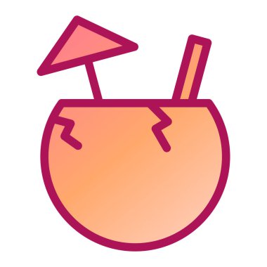 Kokteyl ikonu vektör illüstrasyonu