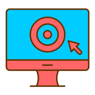 ok ve imleç vektör illüstrasyon tasarımlı bilgisayar monitörü