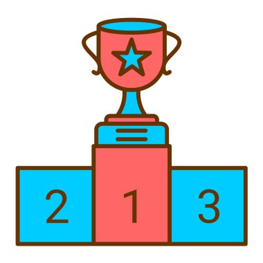 Kazanan kupa ikonu. Web için kupa vektör simgelerinin özet çizimi