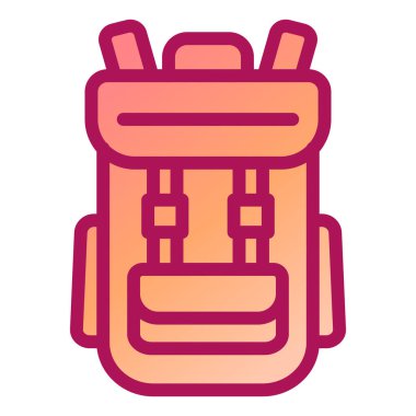 Sırt çantası. Web simgesi basit illüstrasyon