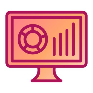 bilgisayar düz vektör simgesi